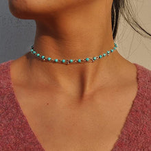 Load image into Gallery viewer, SL-094 Women's Turquoise Layered Choker Necklace x 20 units - NEW - SMALL LOT
